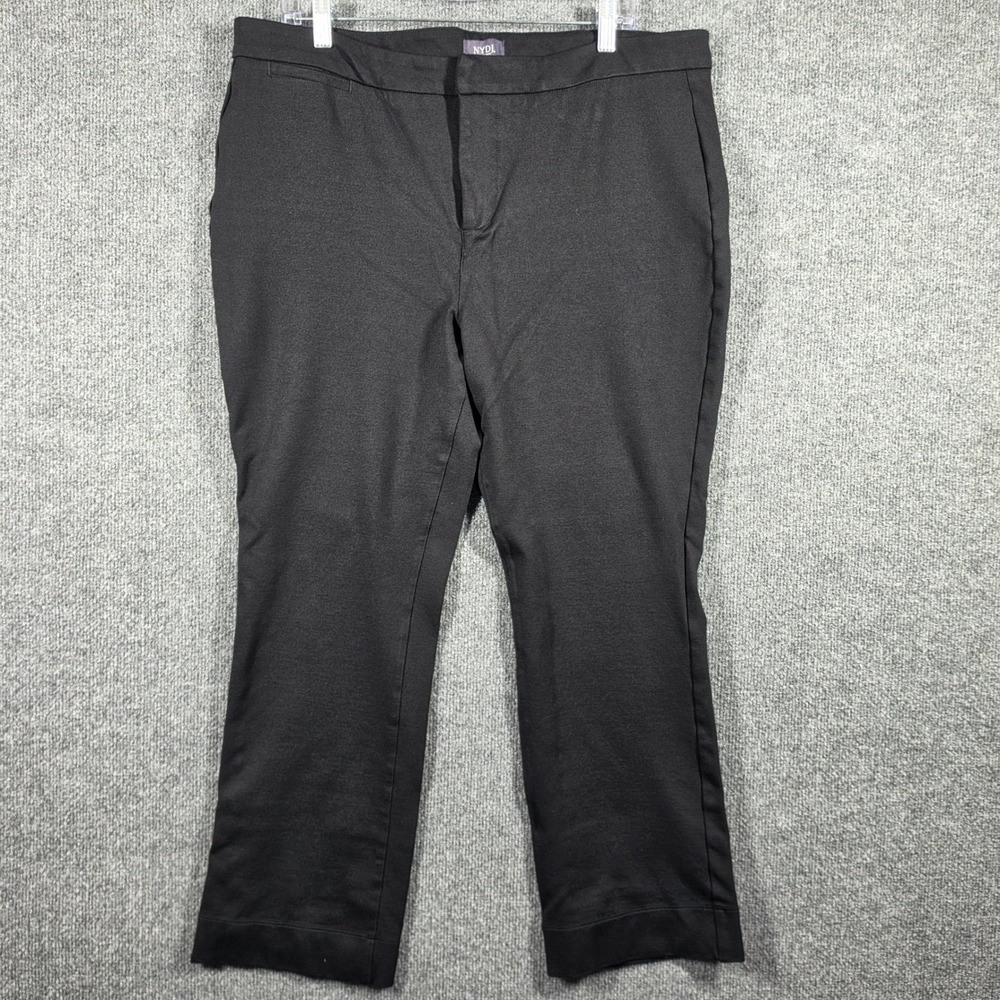 NYDJ Ponte Knit Trousers Womens 16 Black Lift Tuck Slim Workwear M11Z2020